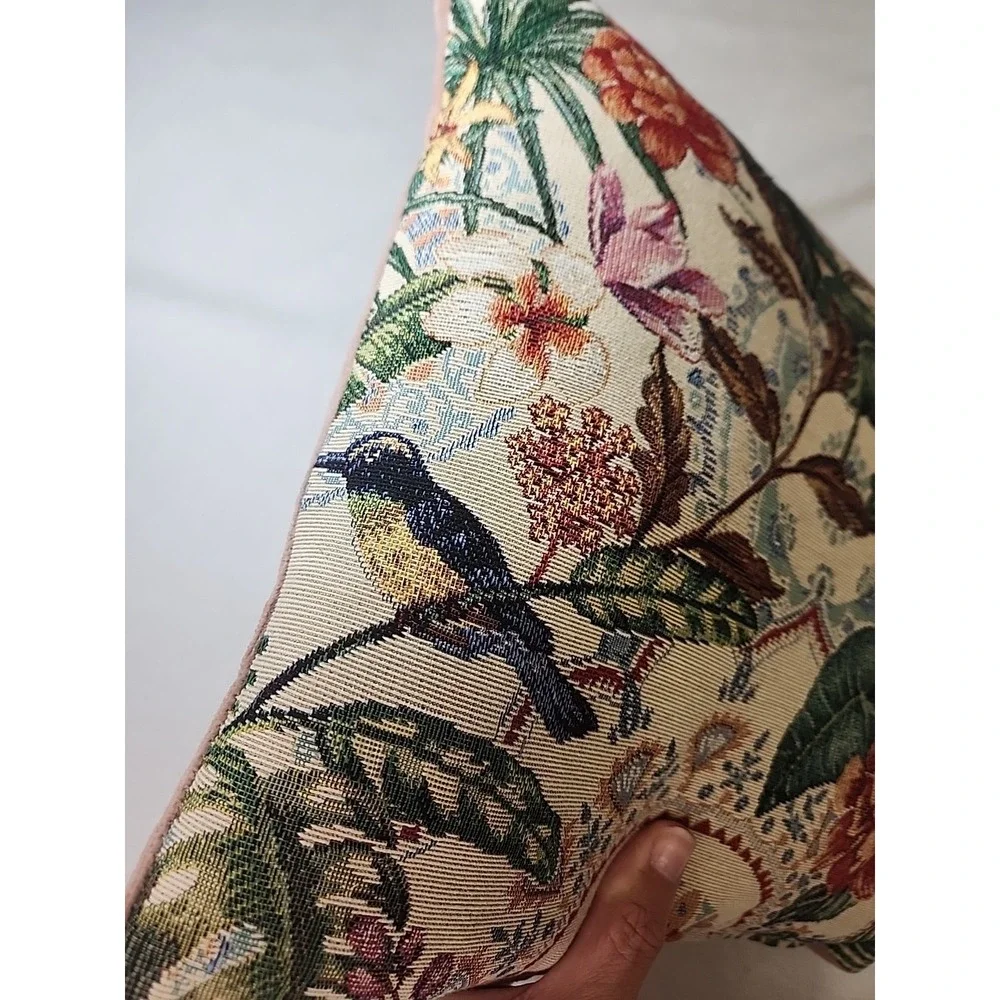 Hines of Oxford Exotic Bird Tapestry Decorative Cusion‎ Pillow 13x13